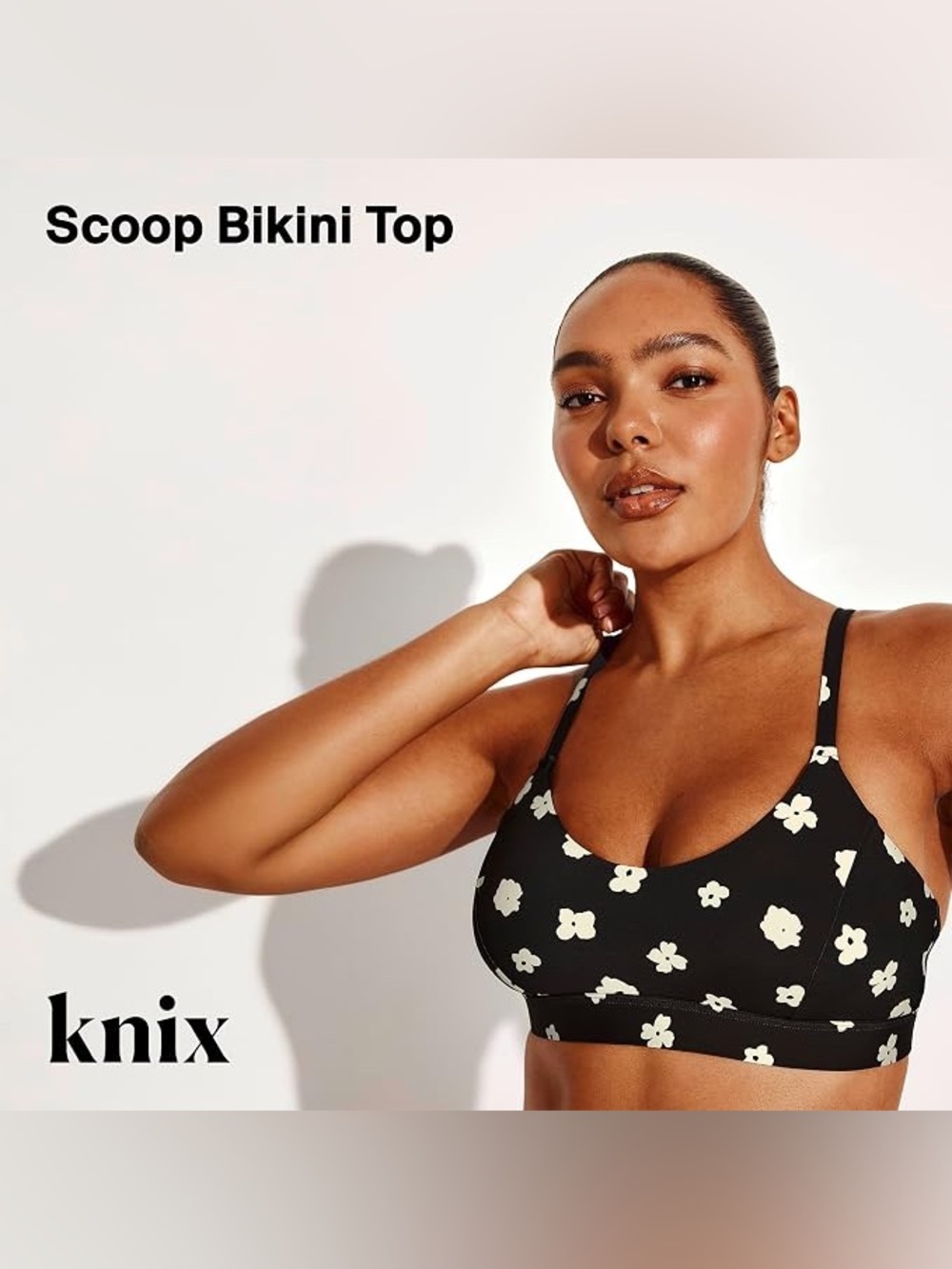 Knix Scoop Bikini Top in Daisy